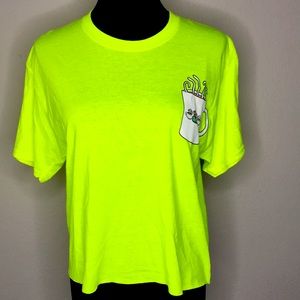 Friends- Central Perk neon yellow crop top